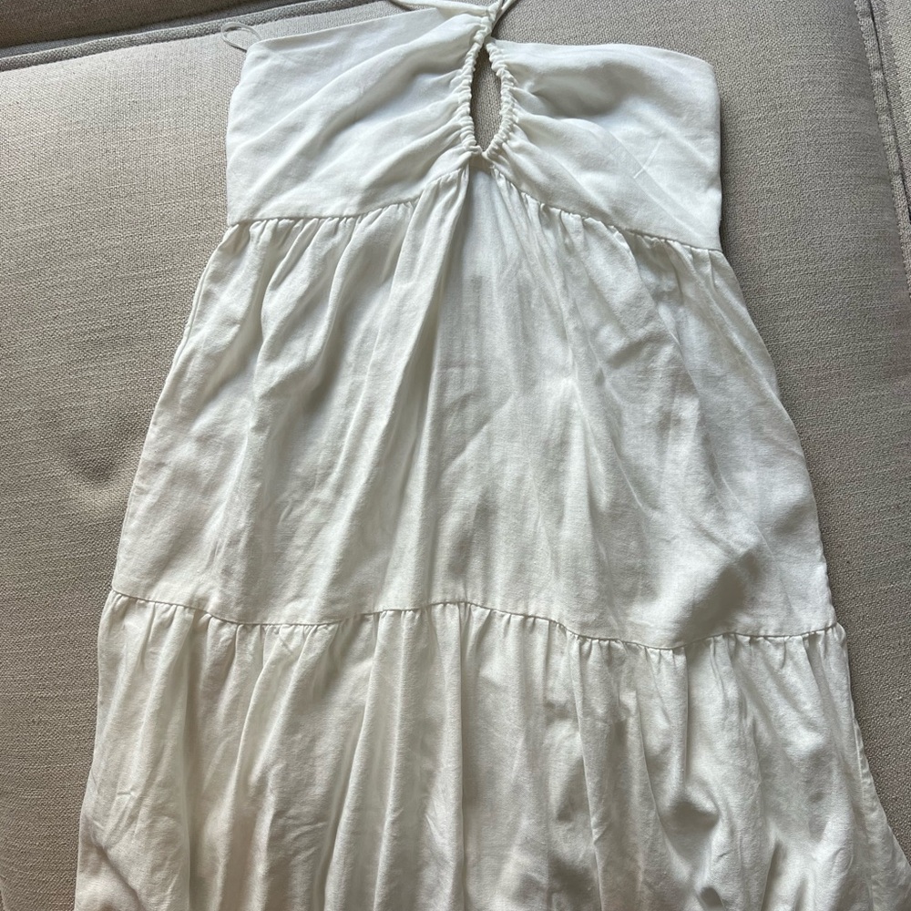 Elegant White Halter Dress